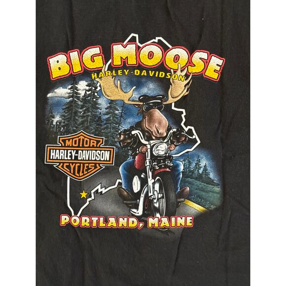 Vintage Harley-Davidson Big Moose Portland Maine Men's Large T-Shirt- EUC - Picture 3 of 6